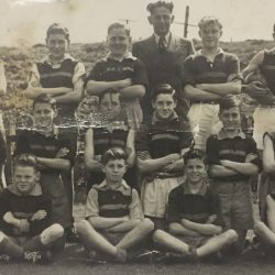 1946 Grade 7 Football Team after winning the Premiership (front of photo)